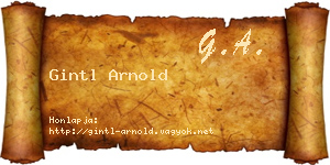Gintl Arnold névjegykártya